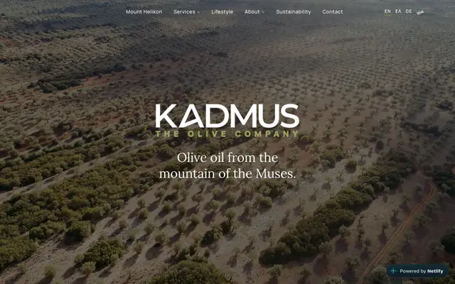 The home page of the new Kadmus website, screenshot taken 6 October 2026