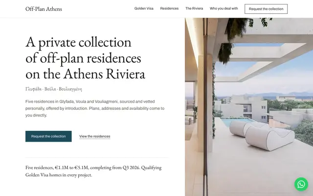 The home page of offplanathens.com, screenshot taken 6 October 2026
